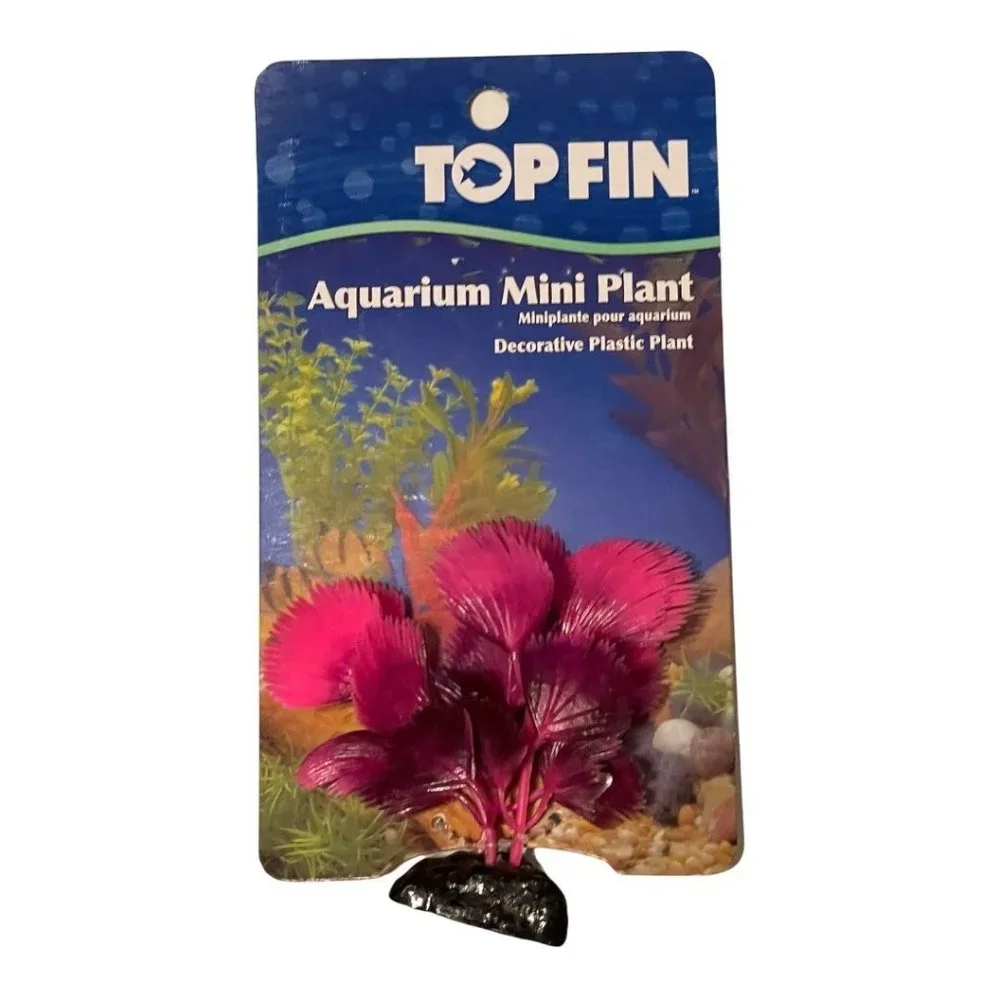 Top Fin Mini Violet Aquarium Fishtank Plastic Plant Small Decor